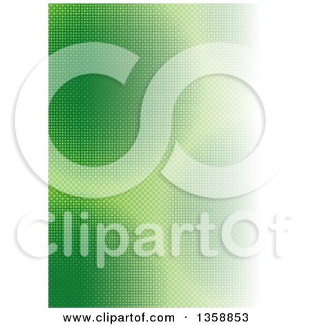 Clipart of a Green Abstract Background of Tiles - Royalty Free Vector Illustration by dero