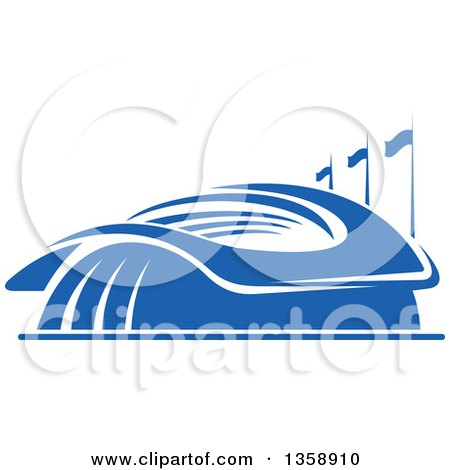 Clipart of a Blue Sports Stadium Arena Building - Royalty Free Vector Illustration by Vector Tradition SM