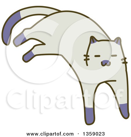 Clipart of a Sketched Cat Resting - Royalty Free Vector Illustration by BNP Design Studio