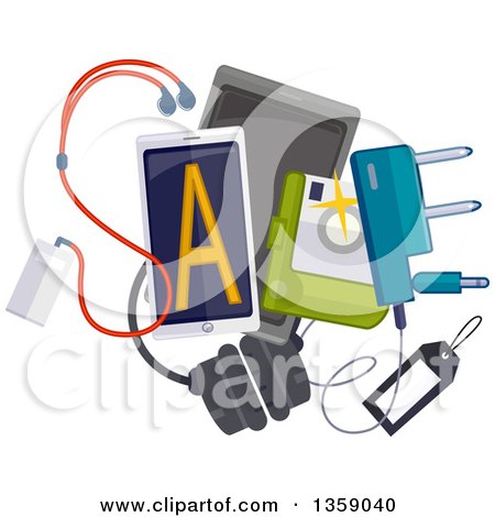 Clipart of a Sale Design with Electronics - Royalty Free Vector Illustration by BNP Design Studio