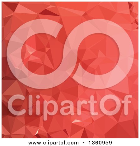 Clipart of an American Rose Red Low Poly Abstract Geometric Background - Royalty Free Vector Illustration by patrimonio