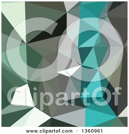 Clipart of a Green Gray and Blue Low Poly Abstract Geometric Background - Royalty Free Vector Illustration by patrimonio