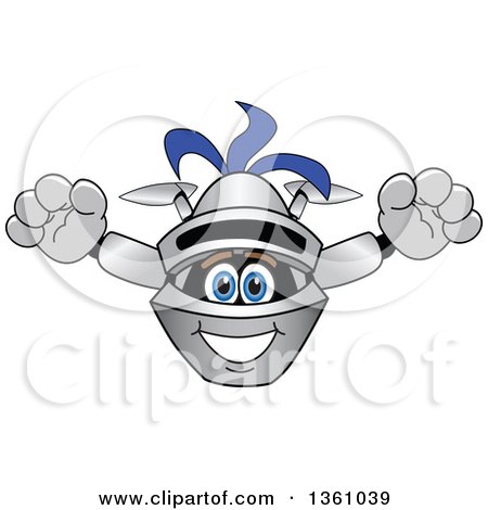 Clipart of a Lancer School Mascot Leaping Forward - Royalty Free Vector Illustration by Mascot Junction