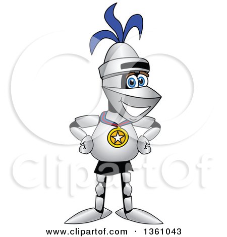 Clipart of a Lancer School Mascot Proudly Wearing a Sports Medal - Royalty Free Vector Illustration by Mascot Junction