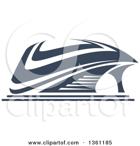 Clipart of a Blue Sports Stadium Arena Building - Royalty Free Vector Illustration by Vector Tradition SM