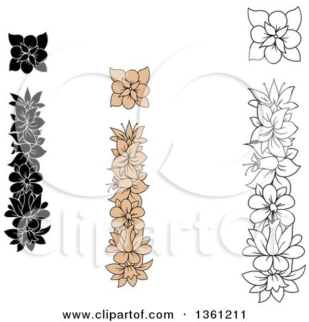 Clipart of Floral Lowercase Alphabet Letter I Designs - Royalty Free Vector Illustration by Vector Tradition SM