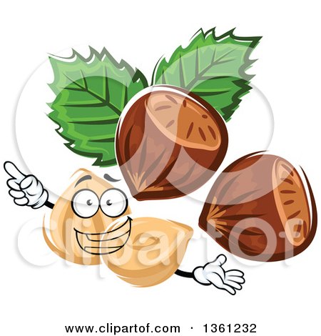 Clipart of a Cartoon Hazelnuts Character - Royalty Free Vector Illustration by Vector Tradition SM