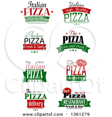 Clipart of Pizza Text Designs - Royalty Free Vector Illustration by Vector Tradition SM