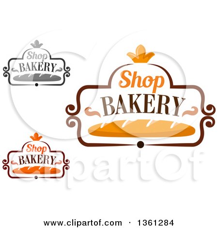 Clipart of Bread Bakery Designs with Text - Royalty Free Vector Illustration by Vector Tradition SM
