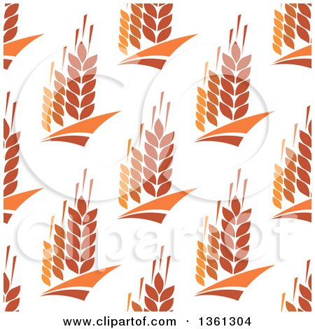 Clipart of a Seamless Background Pattern of Wheat - Royalty Free Vector Illustration by Vector Tradition SM