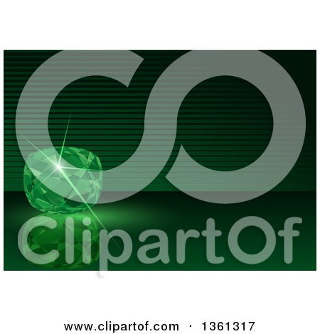 Clipart of a Background of a Green Emerald - Royalty Free Vector Illustration by dero