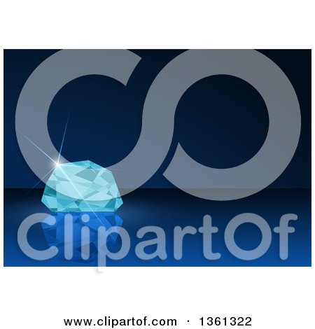 Clipart of a Background of a Diamond on Blue - Royalty Free Vector Illustration by dero