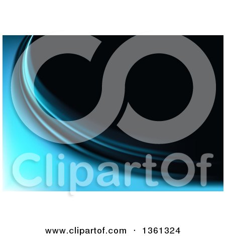 Clipart of a Background of a Blue Swoosh on Black - Royalty Free Vector Illustration by dero