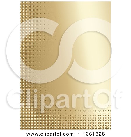 Clipart of a Background of Gradient Gold with Squares - Royalty Free Vector Illustration by dero