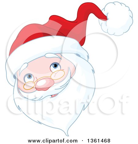 Clipart of a Jolly Christmas Santa Face - Royalty Free Vector Illustration by Pushkin