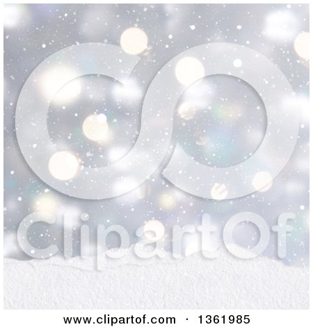 Clipart of a Christmas or Winter Background of Snow - Royalty Free Illustration by KJ Pargeter