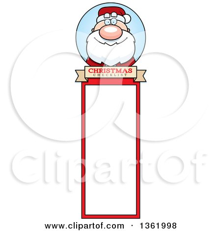 Clipart of a Santa Claus Christmas Bookmark Design - Royalty Free Vector Illustration by Cory Thoman