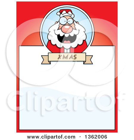 Clipart of a Christmas Santa on a Red Page with Text Space - Royalty Free Vector Illustration by Cory Thoman