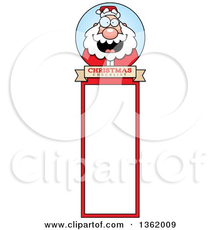Clipart of a Santa Christmas Bookmark Design - Royalty Free Vector Illustration by Cory Thoman