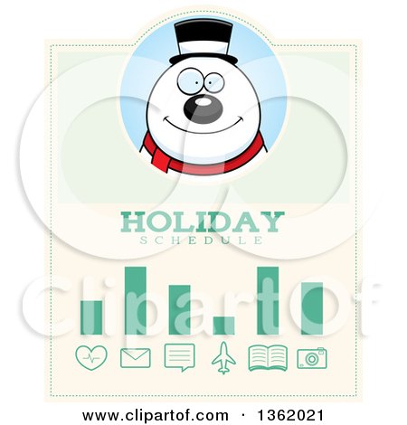 Clipart of a Snowman Christmas Holiday Schedule Design - Royalty Free Vector Illustration by Cory Thoman