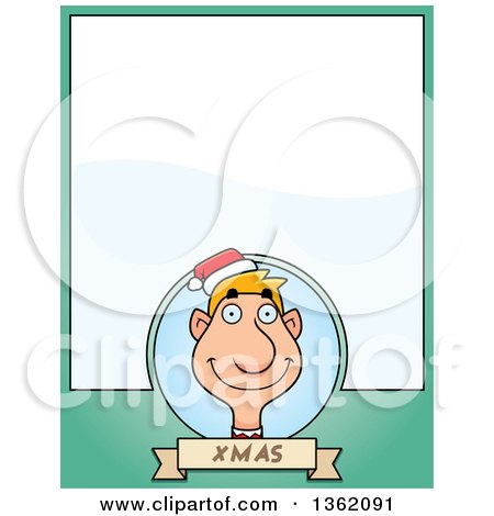 Clipart of a Male Christmas Elf and Green Page with Text Space - Royalty Free Vector Illustration by Cory Thoman