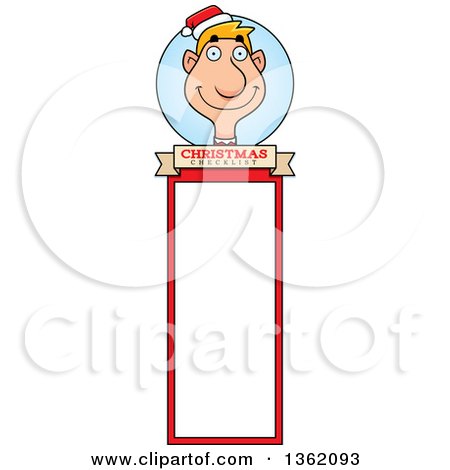 Clipart of a Male Christmas Elf Bookmark Design - Royalty Free Vector Illustration by Cory Thoman
