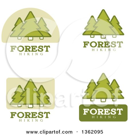 Clipart of Green Forest Hiking Icons - Royalty Free Vector Illustration by Cory Thoman