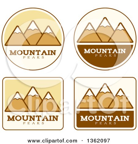 Clipart of Mountain Peak Icons - Royalty Free Vector Illustration by Cory Thoman