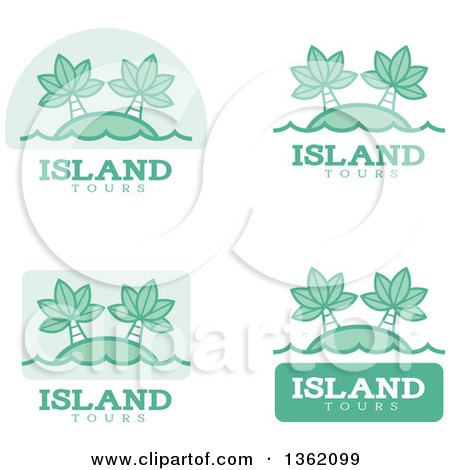 Clipart of Island Tour Icons - Royalty Free Vector Illustration by Cory Thoman