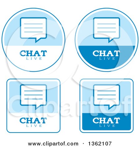 Clipart of Blue and White Live Chat Icons - Royalty Free Vector Illustration by Cory Thoman