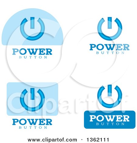 Clipart of Blue and White Power Button Icons - Royalty Free Vector Illustration by Cory Thoman
