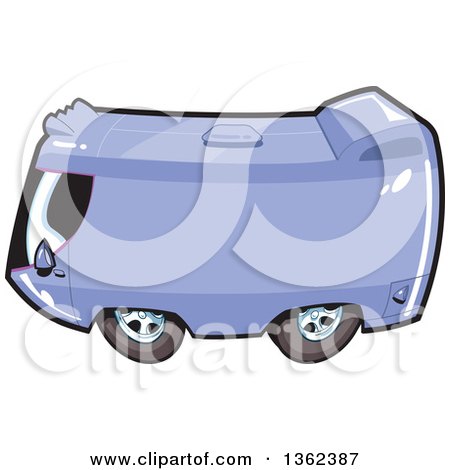Clipart of a Cartoon Purple Tour Bus or Camper RV - Royalty Free Vector Illustration by Clip Art Mascots