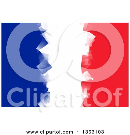 Clipart of a Cubic French Flag Background - Royalty Free Illustration by oboy