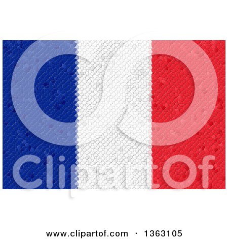 Clipart of a Mosaic French Flag Background - Royalty Free Illustration by oboy