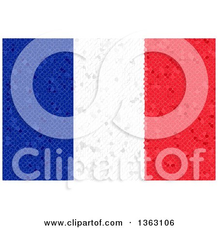 Clipart of a Mosaic French Flag Background - Royalty Free Illustration by oboy
