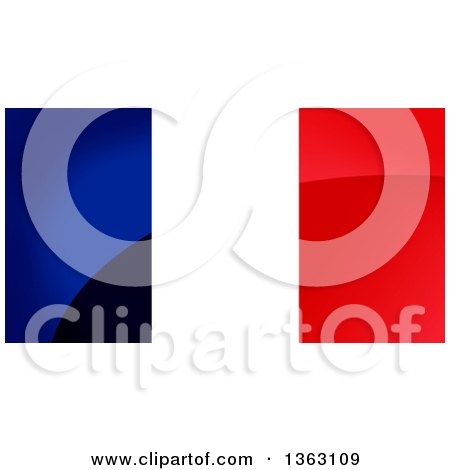 Clipart of a Shiny French Flag Background - Royalty Free Illustration by oboy