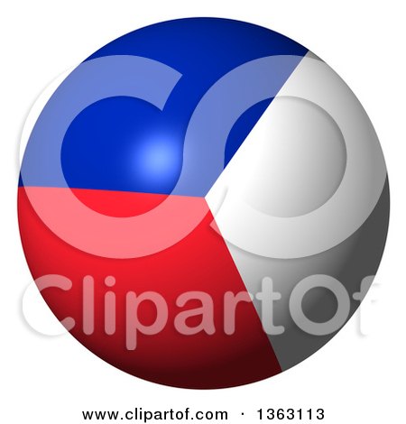 Clipart of a 3d French Flag Sphere - Royalty Free Illustration by oboy