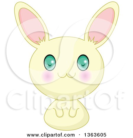 Clipart of a Cute Yellow Manga Anime Bunny Rabbit - Royalty Free Vector Illustration by Pushkin
