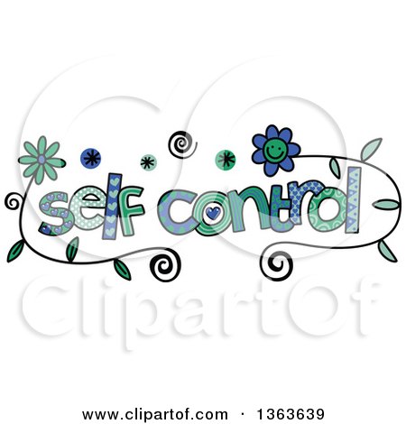 Clipart of Colorful Sketched Self Control Word Art - Royalty Free Vector Illustration by Prawny