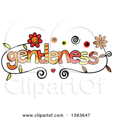 Clipart of Colorful Sketched Gentleness Word Art - Royalty Free Vector Illustration by Prawny