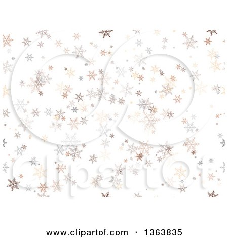Clipart of a Christmas Winter Background of Snowflakes - Royalty Free Vector Illustration by vectorace
