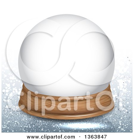 Clipart of a 3d Empty Snow Globe Dome on a Glittery Background - Royalty Free Vector Illustration by vectorace