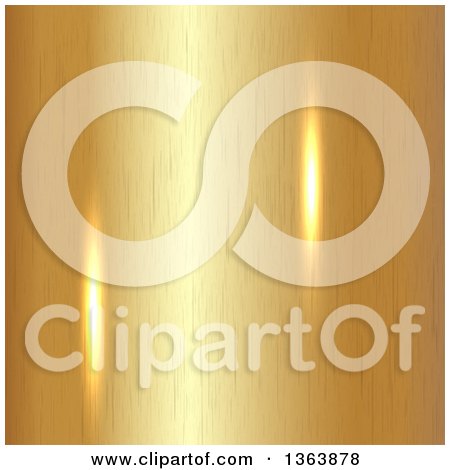 Clipart of a Background of Reflective Lights on Brushed Gold - Royalty Free Vector Illustration by vectorace