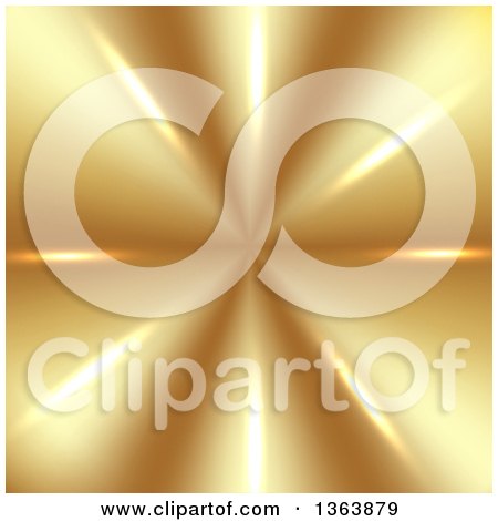 Clipart of a Background of Reflective Lights on Gold - Royalty Free Vector Illustration by vectorace