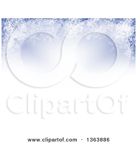 Clipart of a Blue Christmas Winter Background of Snowflakes and Text Space - Royalty Free Vector Illustration by vectorace