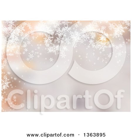 Clipart of a Christmas Winter Background of Snowflakes and Text Space| Royalty Free Vector Illustration by vectorace