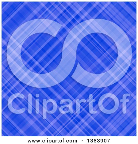 Clipart of a Background of Diagonal Blue Plaid - Royalty Free Vector Illustration by vectorace