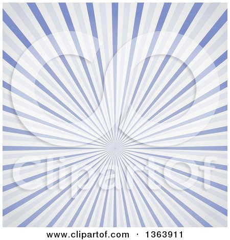 Clipart of a Background of a Burst of Vintage Blue Rays - Royalty Free Vector Illustration by vectorace