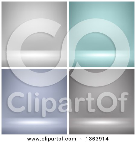 Clipart of Backgrounds of Empty Stages in Different Colors - Royalty Free Vector Illustration by vectorace