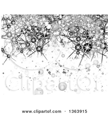 Clipart of a Background of Sparkling Abstract Fireworks and Bubbles - Royalty Free Vector Illustration by vectorace
